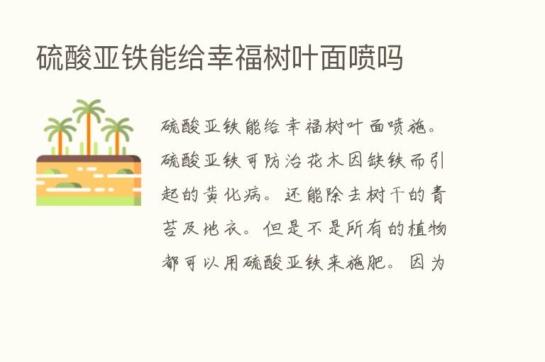 硫酸亚铁能给幸福树叶面喷吗