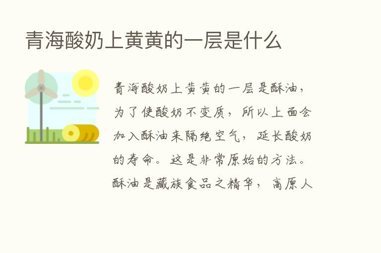 青海酸奶上黄黄的一层是什么