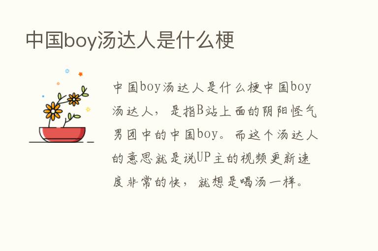 中国boy汤达人是什么梗