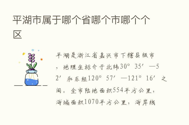 平湖市属于哪个省哪个市哪个个区