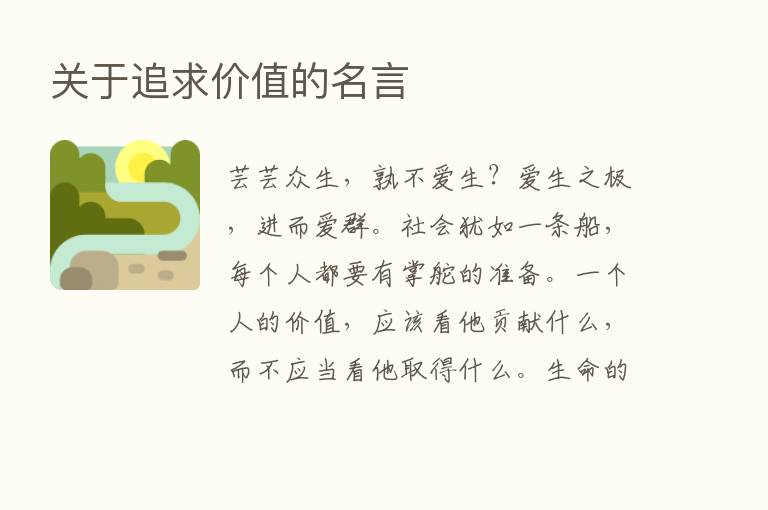 关于追求价值的名言