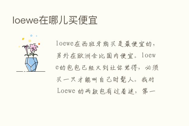 loewe在哪儿买便宜