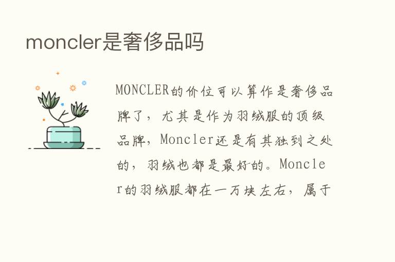 moncler是奢侈品吗