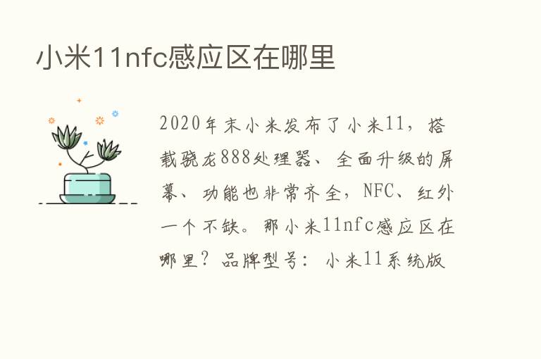 小米11nfc感应区在哪里