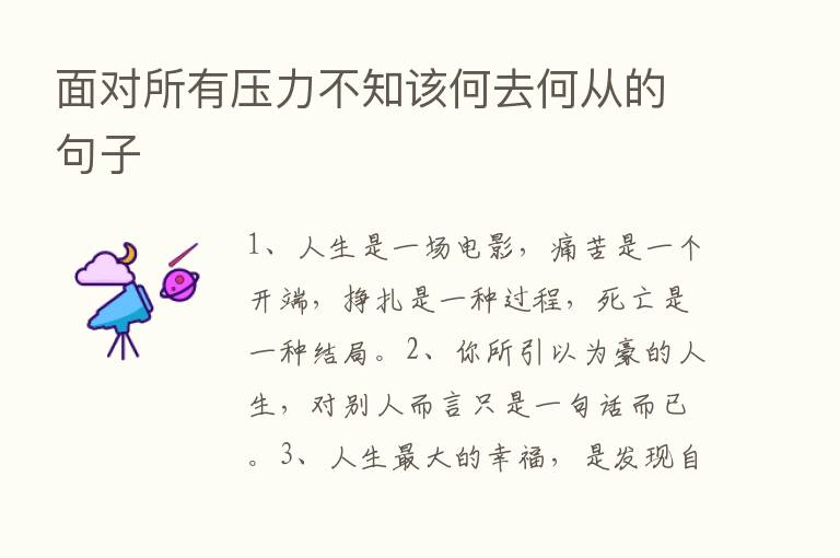 面对所有压力不知该何去何从的句子