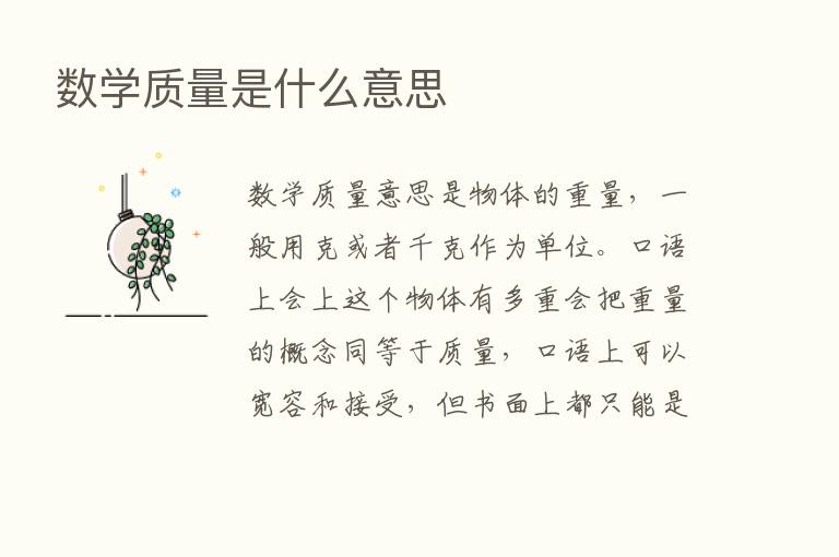 数学质量是什么意思