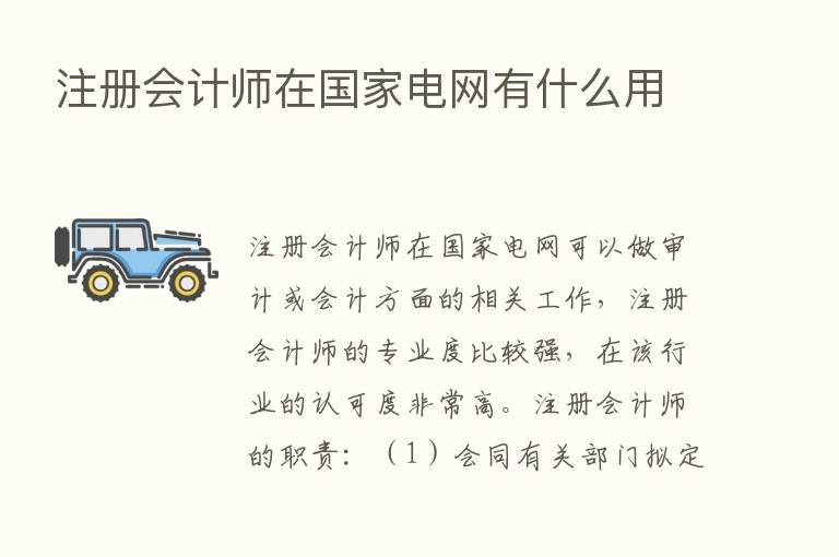 注册会计师在国家电网有什么用