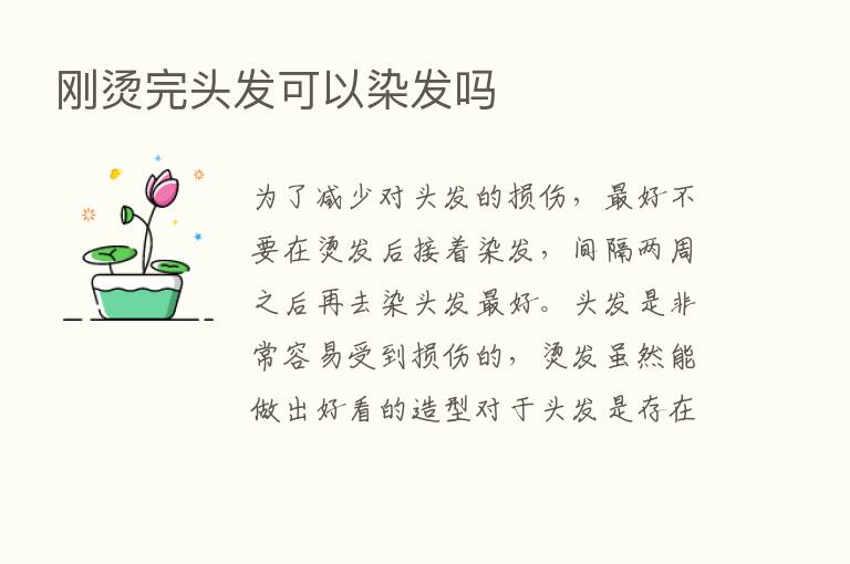 刚烫完头发可以染发吗