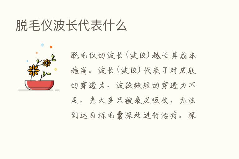 脱毛仪波长代表什么