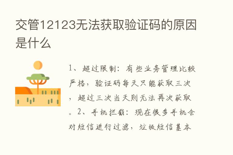 交管12123无法获取验证码的原因是什么