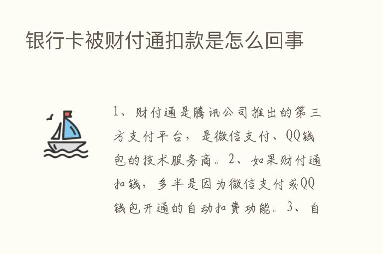 银行卡被财付通扣款是怎么回事