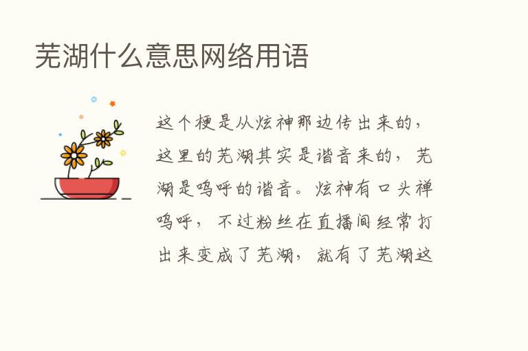 芜湖什么意思网络用语