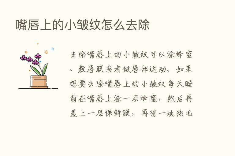 嘴唇上的小皱纹怎么去除