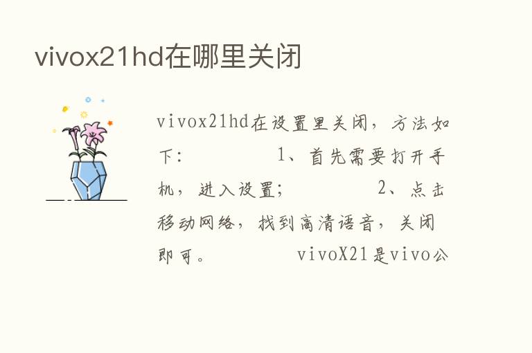 vivox21hd在哪里关闭