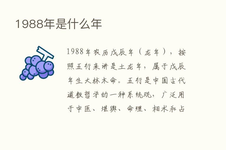 1988年是什么年