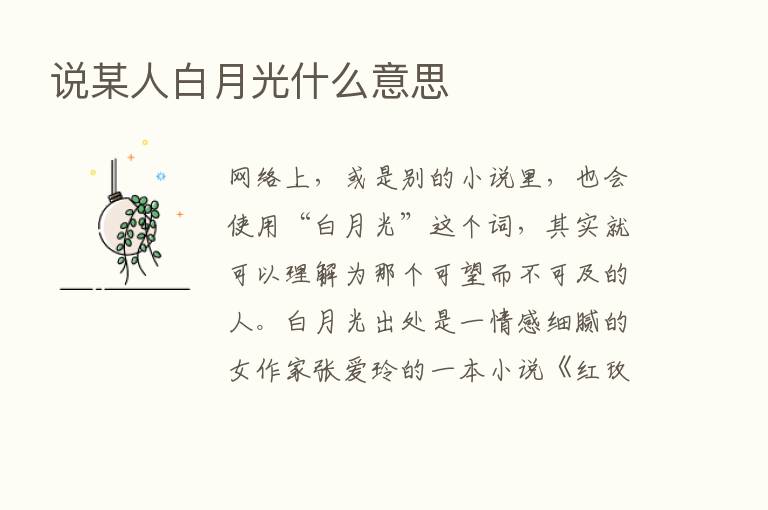 说某人白月光什么意思