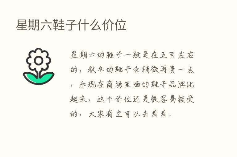 星期六鞋子什么价位
