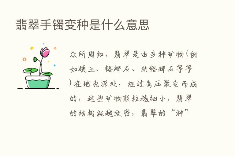 翡翠手镯变种是什么意思