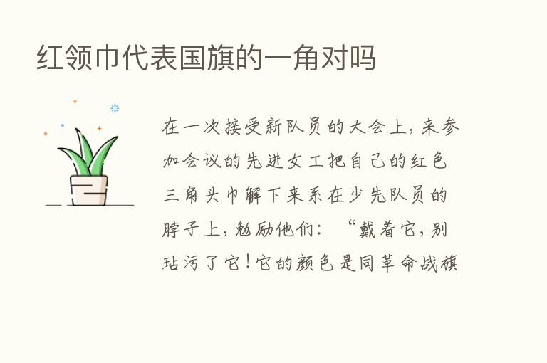 红领巾代表国旗的一角对吗