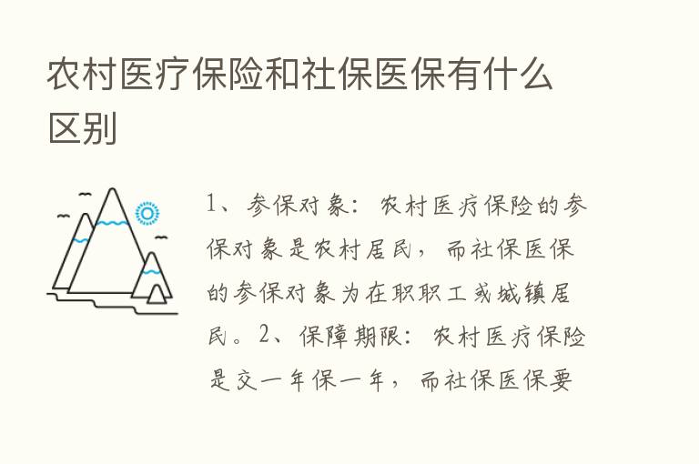 农村医疗      和社保医保有什么区别