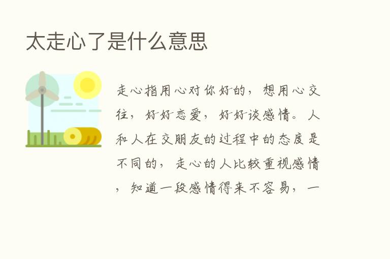 太走心了是什么意思