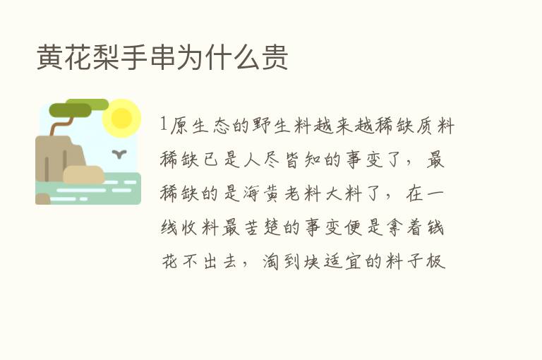 黄花梨手串为什么贵