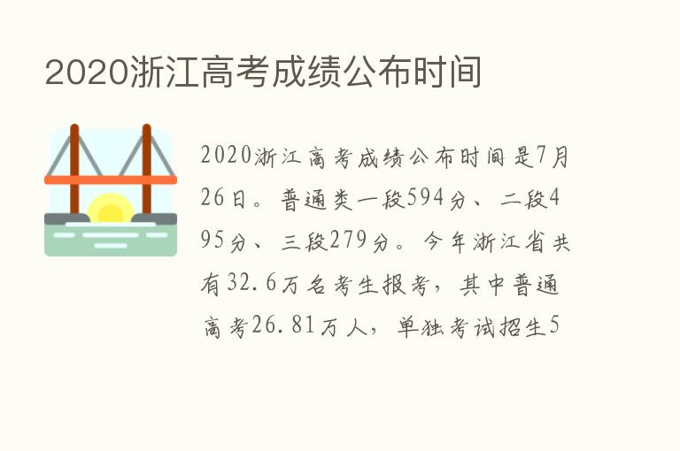 2020浙江高考成绩公布时间