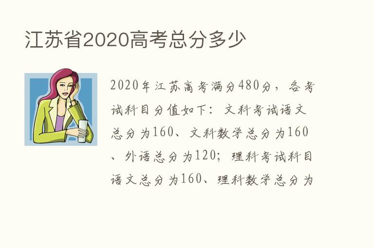 江苏省2020高考总分多少