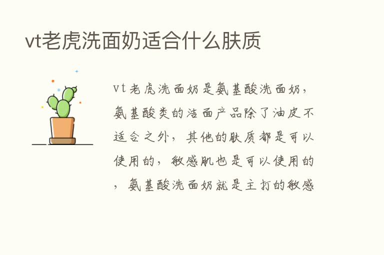 vt老虎洗面奶适合什么肤质