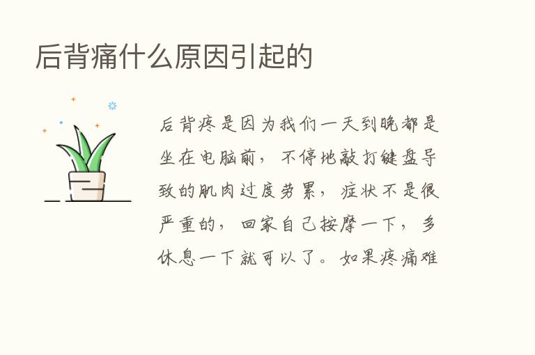 后背痛什么原因引起的