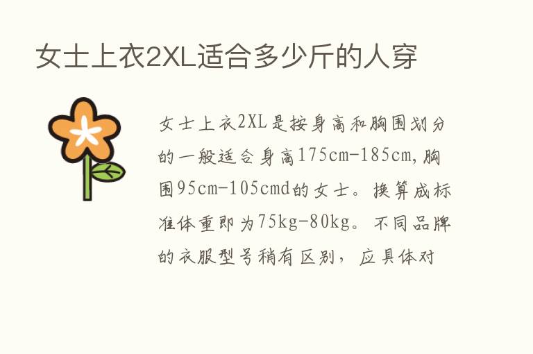 女士上衣2XL适合多少斤的人穿