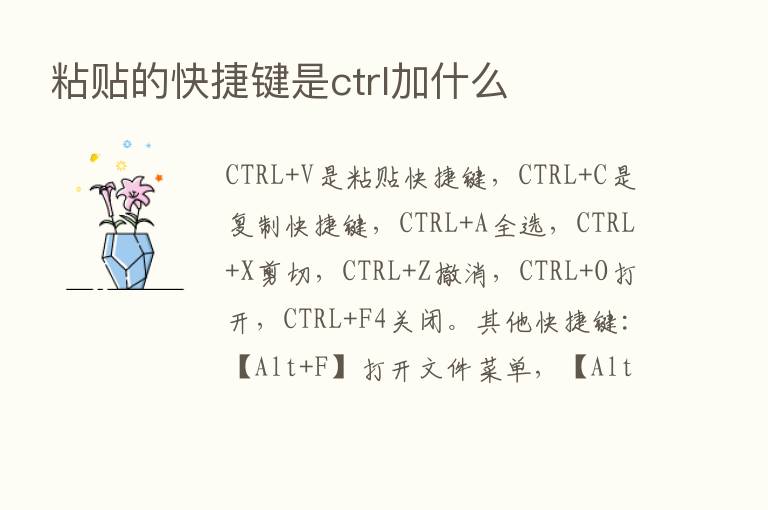 粘贴的快捷键是ctrl加什么