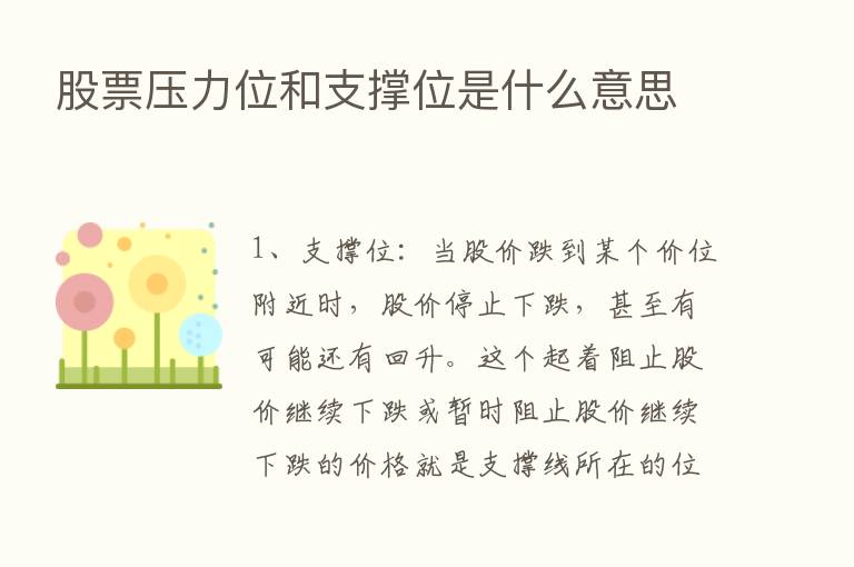 股票压力位和支撑位是什么意思