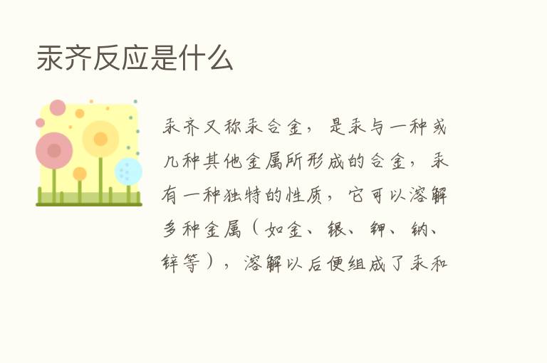 汞齐反应是什么