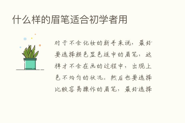 什么样的眉笔适合初学者用