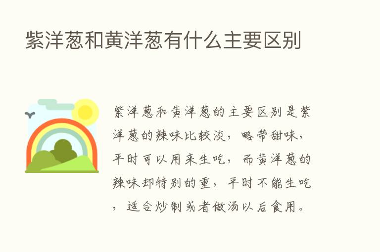 紫洋葱和黄洋葱有什么主要区别