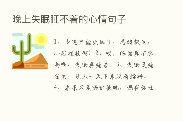 晚上失眠睡不着的心情句子