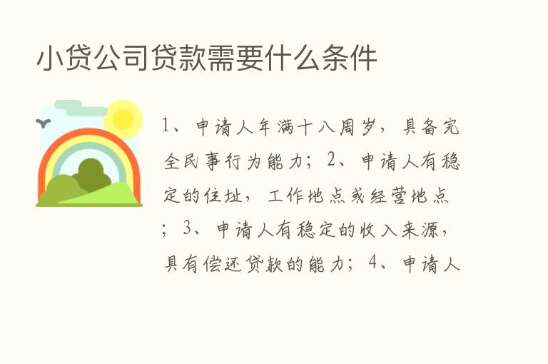 小贷公司贷款需要什么条件