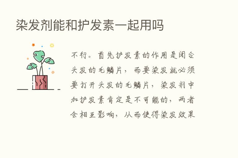 染发剂能和护发素一起用吗