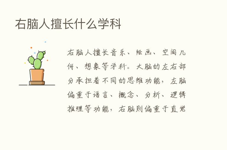 右脑人擅长什么学科