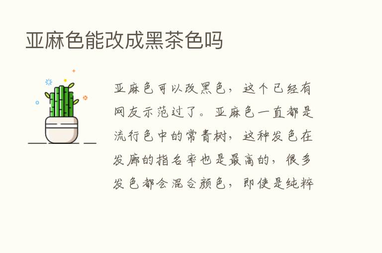 亚麻色能改成黑茶色吗