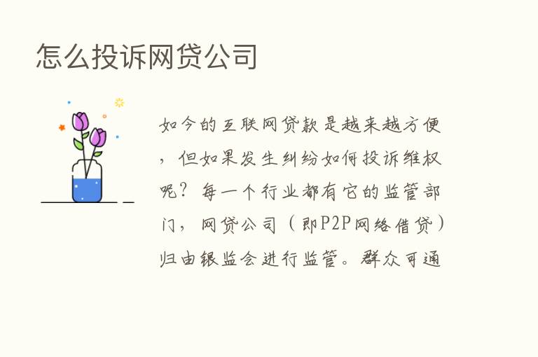 怎么投诉网贷公司