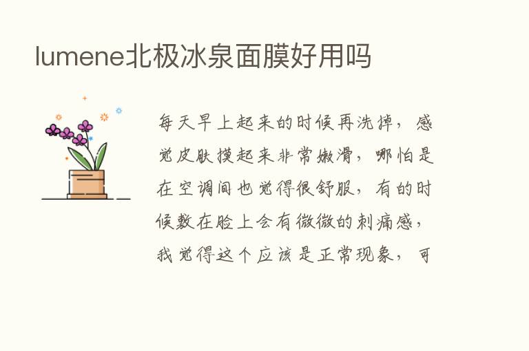 lumene北极冰泉面膜好用吗