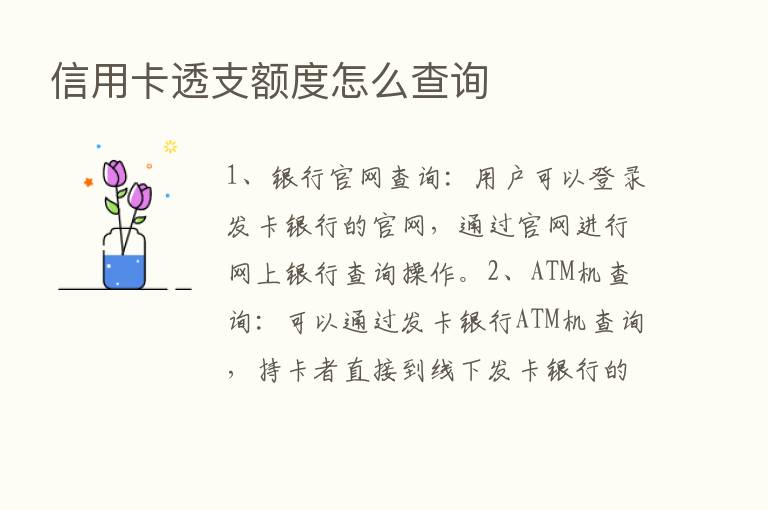 信用卡透支额度怎么查询