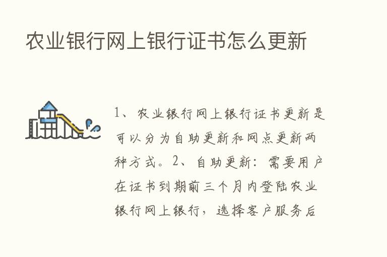 农业银行网上银行证书怎么更新