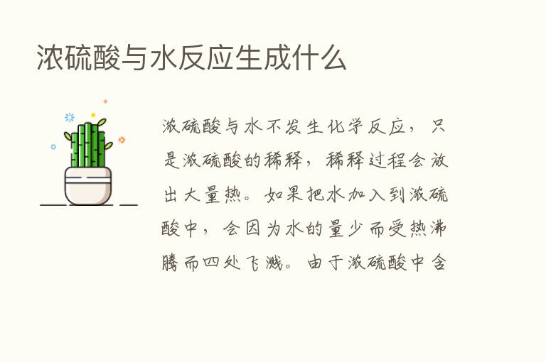 浓硫酸与水反应生成什么