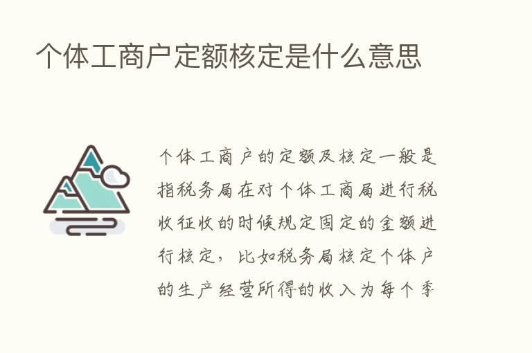 个体工商户定额核定是什么意思