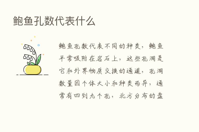 鲍鱼孔数代表什么