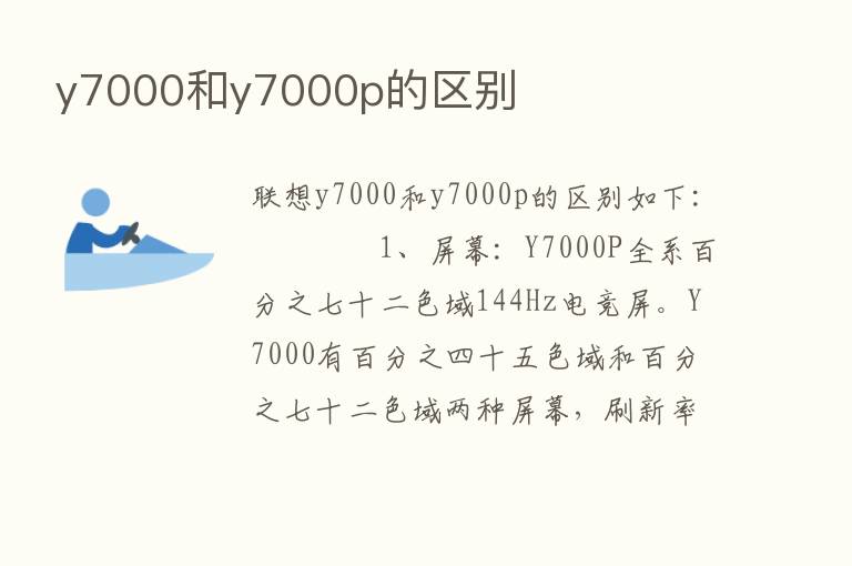 y7000和y7000p的区别