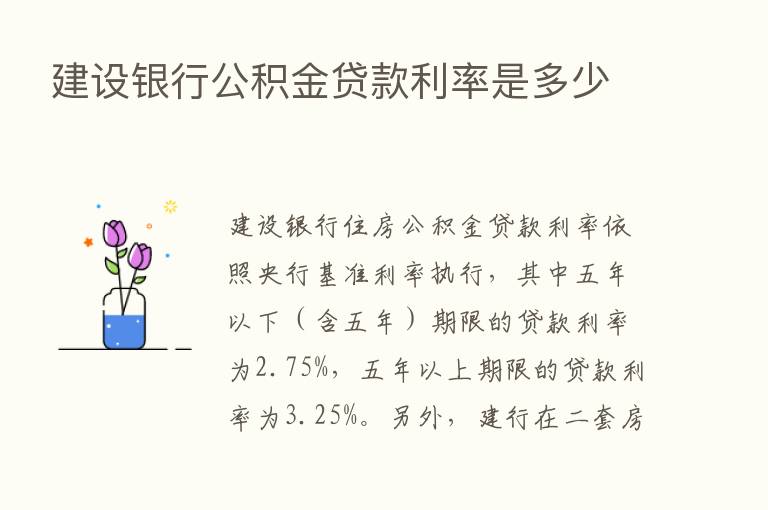 建设银行公积金贷款利率是多少